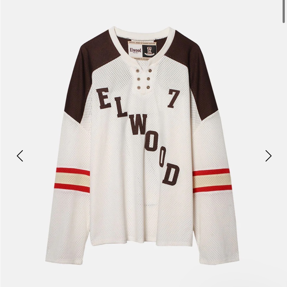 Elwood brown hockey jersey